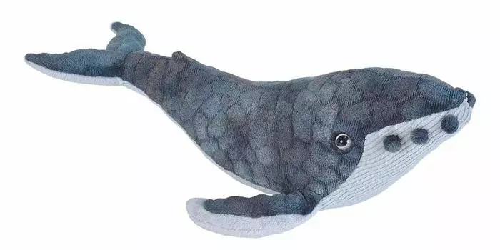 Wild Republic Humpback Whale Plush Sea Soft Cuddlekins W20 x D32 x H14cm Toy, Creature, Realistic, Material, Mini, (Product Code 22453)