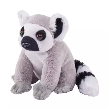 Wild Republic Pocketkins Lemur Plush Made from Recycled W12 x D14 x H12cm Eco-Friendly Ring-Tailed Toy, Materials, (Product Code 27742)