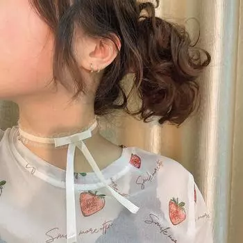 Wild Sweet Mesh Женские модные украшения с бантом на ключицу, кружевное ожерелье-чокер чёрный