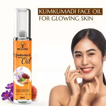 WILDERA Kumkumadi Taila, Косметическое масло от прыщей, прыщей, пятен и черных точек для кожи тела и лица 9 мл
