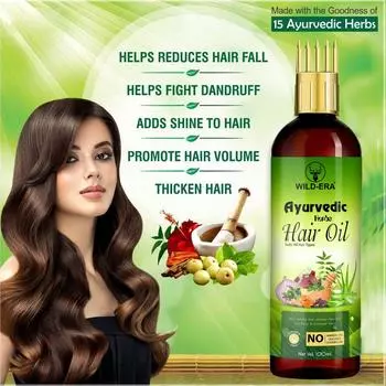 WILDERA Питательное Масло для Волос 100% Аюрведическое | Объемные волосы за 90 дней | Обеспечивает питание волос 100 мл