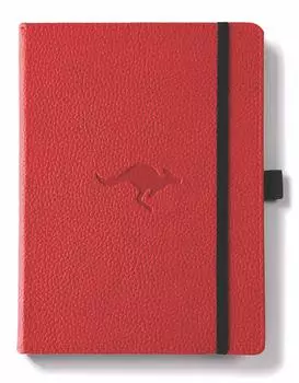 Wildlife Linen Medium Red A5 Твердый переплет Кремовый 100 г/м2 Бумага Включает Закладку для книг Блокнот, Кенгуру, - - Устойчивый к чернилам - Карманный, и
