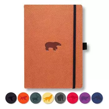 Wildlife Линованная средне-коричневая A5 Твердый переплет Кремовая бумага 100 г/м2 Включает книжную ленту Закладка Dingbats - Блокнот, Медведь, - - Устойчивый к чернилам - Карманный, и