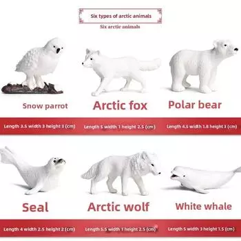 Wildlife Polar Bear Animal Mini Figures Model Set For Educational And Gift Use