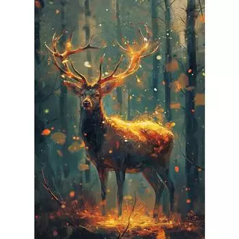 Wildlife Two Deer Elephant Swan Whale Wall Art Canvas Oil Painting Posters and Prints Wall Pictures for Living Room Home Decor 21cm30cm NoFrame