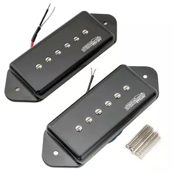 Wilkinson WO90 Ceramic P90 Dog Ear Pickup PU Bridge для электрогитары Les Paul SG, черный (Набор из 2)