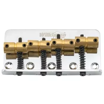 Wilkinson WOB41 Шаг струн 19 мм 4-струнный басовый бридж с латунным седлом для хромированной бас-гитары Precision/Jazz,