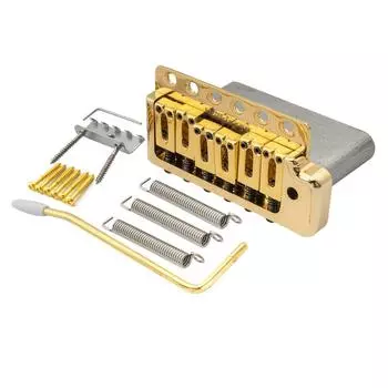 Wilkinson WOV09 Deluxe String Pitch 10.5mm 6 Point Guitar Tremolo Unit Bridge American Vintage Narrow Spacing для Strat Electric Guitar, Gold