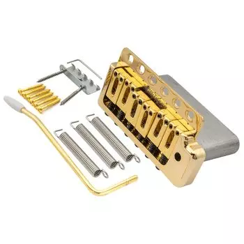 Wilkinson WOV09 Deluxe String Pitch 6 Point Guitars Tremolo Unit Bridge American Vintage Narrow Spacing для Strat Electric Gold 10.5mm Guitars, золотой