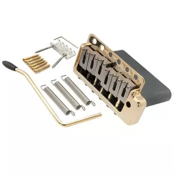 Wilkinson WVPC-SB 10,8 мм 6-точечный тремоло-бридж, седло из нержавеющей стали с цельным стальным блоком для импортной StratJapan Strat-гитары, золото
