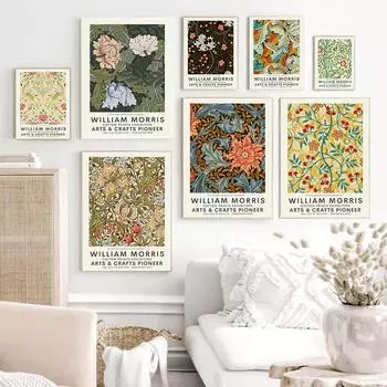 Уильям Моррис природа сад листья птица цветок плакат скандинавский настенный художественный принт холст живопись абстрактные картины Декор в гостиную 21x30cm No Framed