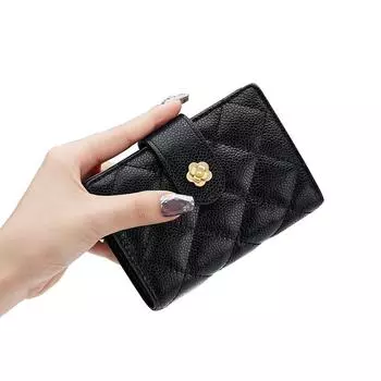 WILLIAMPOLO женский кошелек из натуральной кожи, новинка 2024 года, сумка для карт с несколькими отделениями, нулевой кошелек, высококачественный изысканный мини-кошелек с зажимом для карт One size чёрный