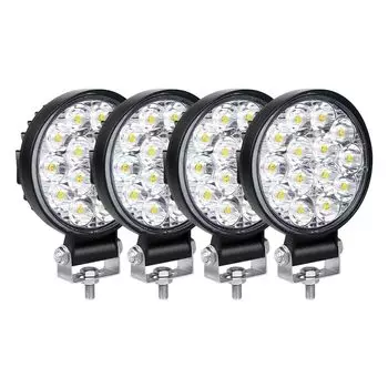 Willpwer 4pcs 3.2inch 42W MINI LED Work Light 12V 24V LED Light Bar Narrow Angle LED IP67 Waterproof LED Floodlight 6000K White