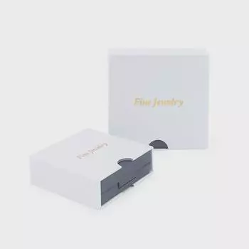 Willson White Jewelry Box with Drawer, Clear Film Packaging for Rings, Earrings & Necklaces - Free Shipping