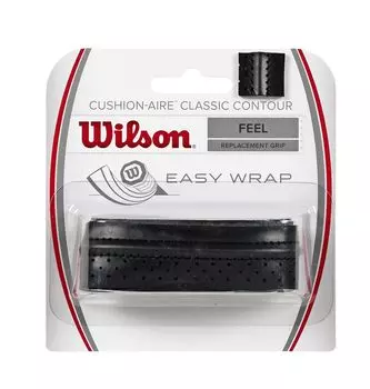 Wilson Replacement Grip CLASSIC 1 WRZ4203BK Tennis/Badminton Tape, CUSHION-AIRE CONTOUR, Piece, Black, чёрный