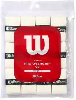 Wilson Теннисная Бадминтонная Накладка Pro Overgrip 12 шт. Белая WR8450101001 Wilson V2.0 белый