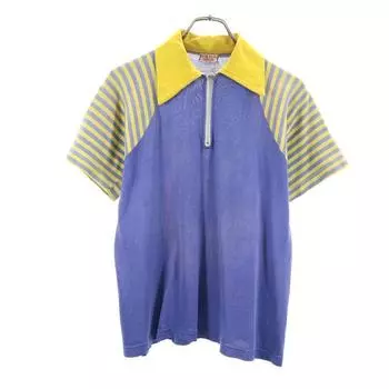 WILTON 50-е годы Футболка для игры с коротким рукавом Рубашка поло M Желтый x темно-синий Старый винтажный Мужской Б/у