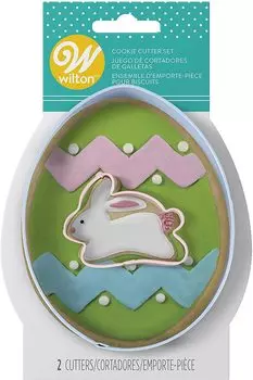 Wilton Cookie Cutter Egg Mini Bunny Set Cutter/Cookie &