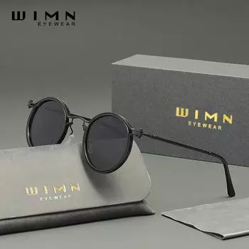 WIMN Classic Round Frame Polarized Sunglasses with Full UV Protection and Stylish Design чёрный