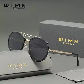 WIMN Легкие круглые солнцезащитные очки с полной защитой от ультрафиолета, поляризованные чёрный