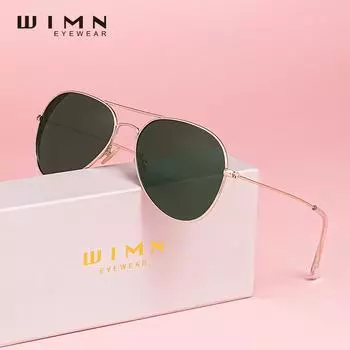 WIMN Pilot Alloy Мужские солнцезащитные очки Поляризация UV400 Антибликовые очки Parsnip Женские ретро легкие очки