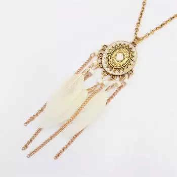 Wind Bohemian Painted Glazed Feather Fringed Earrings Fashion Temperament Women s Earrings Long Necklace Accessories