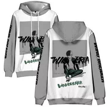 WIND BREAKER Anime Hoodie Tie Dye Hoodie Streetwear Cartoon Printed Hooded Sweatshirt Men Women Cosplay Sports Pullovers XS
