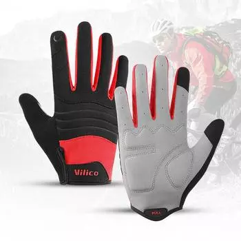 Wind Breaking Cycling Full Finger Gloves Touch Screen Anti-slip Bicycle Lycra Fabric Mittens Bicicleta Road Bike Long Glove M