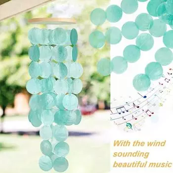 Wind Chimes For Outside - Shells Windchime Coastal Style Decor For Indoor/Outdoors, Garden Decor, Great For Women