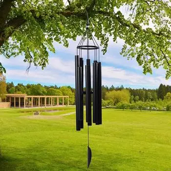 Wind Chimes Outdoor Large Deep Tone 8 Metal Tubes Wind Chimes for Home Garden/Yard/Balcony Deco чёрный