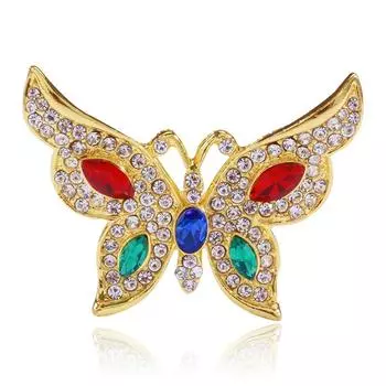 Креативная брошь-бабочка из страз Wind, брошь-булавка в стиле ретро для одежды разноцветный