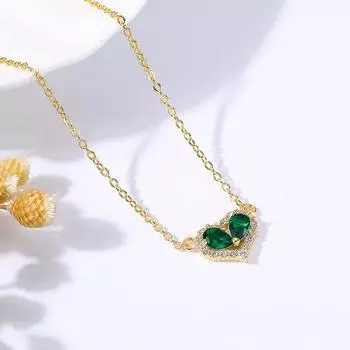 Wind Heart-Shaped Zircon Necklace Trinkets Love Light Luxury Niche Versatile High-End Necklace Women with chain