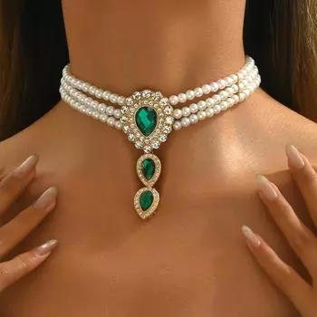 Wind Ladies Necklace Niche Multi-layer Beaded Long Diamond Clavicle Chain Personalized Versatile Necklace