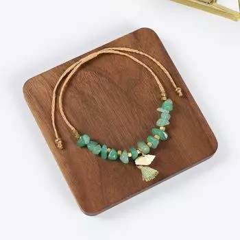 Wind niche design natural crystal gravel necklace women s retro bohemian vacation accessories bracelet set