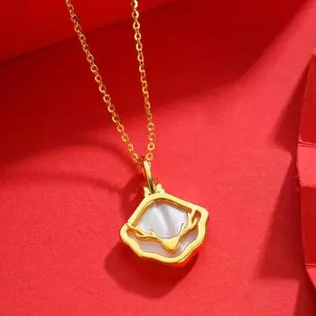 Wind S925 silver one shell necklace female shell antlers animal pendant all the way with your collarbone chain silver jewelry 925 silver