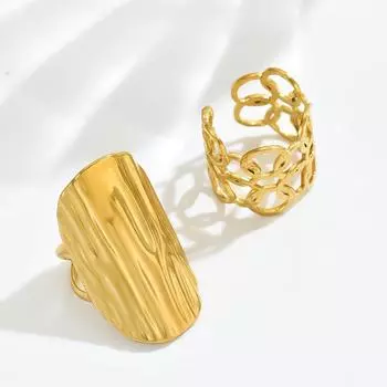 Wind women s jewelry ins geometric irregular hollow design ring set versatile and advanced sense