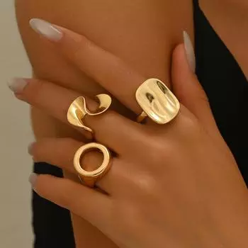 Wind women s ring, geometric irregular design, niche high-end sense, open index finger ring, versatile