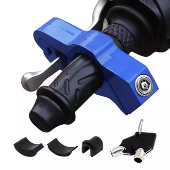 Windance Handlebar Grip Lock Противоугонный замок дроссельной заслонки с 2 ключами для защиты мотоцикла, велосипеда, квадроцикла, мопеда, скутера менее чем за 5 секунд (синий)