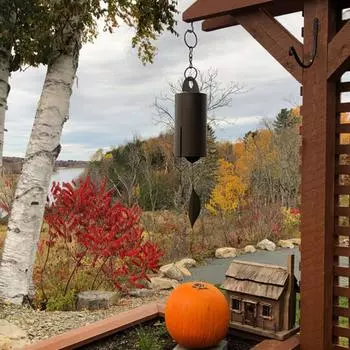 Windbell Ретро Стиль Serenity Bell Wind Chimes Глубокий Резонансный Металлический Глубокий Тон Цилиндр для Патио Двора Веранды Садовый Декор