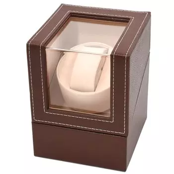 Winding Machine Automatic Winding Silent 1 Winding Watch Case Clock Bidirectional Rotating USB Powered AA [Brown]