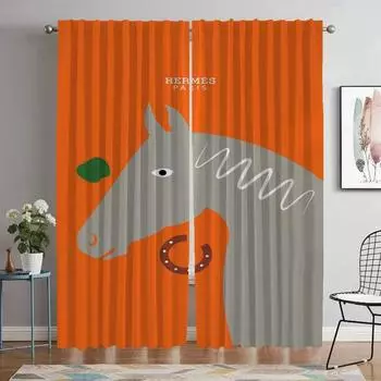 Window Curtain for Room 2 Panel Hermess Tulle for Bedroom Home Interior Curtains Shades Halloween Decoration Partition Living W60xH90cmx2pcs-CL