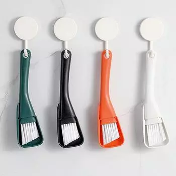 Щетка для чистки оконных пазов, очиститель щелей в окнах, щетка для чистки клавиатуры, совок для пыли, набор инструментов для уборки дома 2 в 1 чёрный