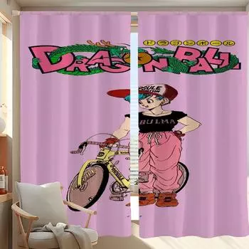 Window Kitchen Curtains for Living Room 2 Pieces Blackout Curtains Door Curtain D-dragon Ball-l Partition Bedroom Decoration W50xH70cmx2pcs-CL