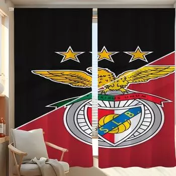 Window Kitchen Curtains for Living Room 2 Pieces Blackout Curtains Door Curtain SL B-benfica Fc Partition Bedroom Decoration W50xH70cmx2pcs-CL