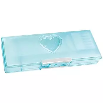 Window perforated sheer drop soft pencil case double-sided [Mint Heart]