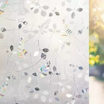 Window Privacy Film Stained Static Cling Glass Film 3D Decorative Colorful Glass Window Sticker for Home Sliding Door 30x100cm