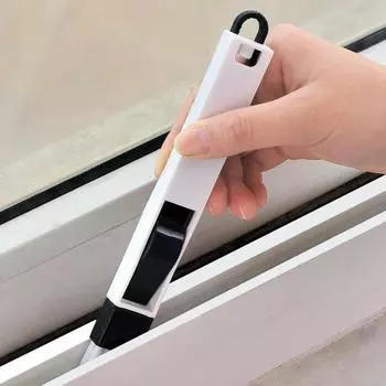 Window Slot Brush with Dustpan Slot Brush Air Conditioner Slot Cleaning Brush Kitchen Cleaning Tool Brush #C054G# чёрный