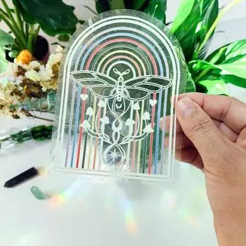 Наклейка на окно самоклеящаяся водонепроницаемая ПВХ цветочный узор радуга создатель ловец солнца стекло Butterfly