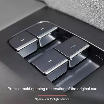 Window Switch Button Cover Window Lift Button Patch Trim for Tesla Model Y/3/3+ Highland 2025 ABS Chrome Car Accessories 7pcs