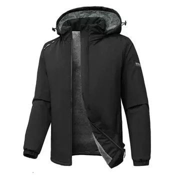 Ветрозащитная штурмовая куртка для мужчин, осень и зима с плюшевой хлопковой курткой с капюшоном, повседневный альпинизм, спорт на открытом воздухе, хлопковая куртка L красный